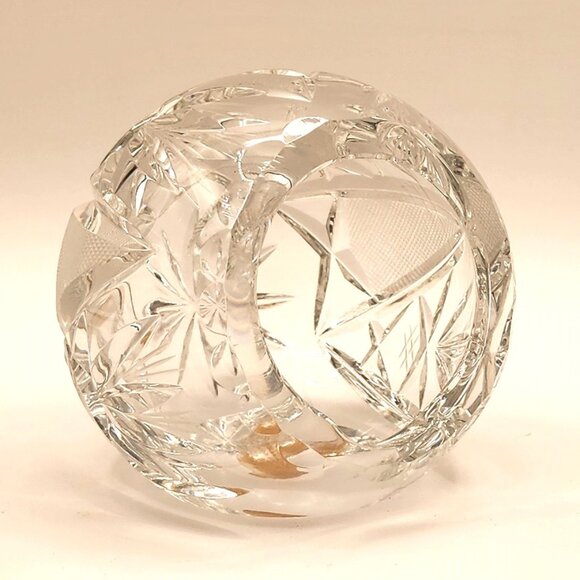 Imperlux Worlds Finest Vintage Cut Lead Crystal Round Side Tilt Cigar Ashtray - Picture 1 of 7